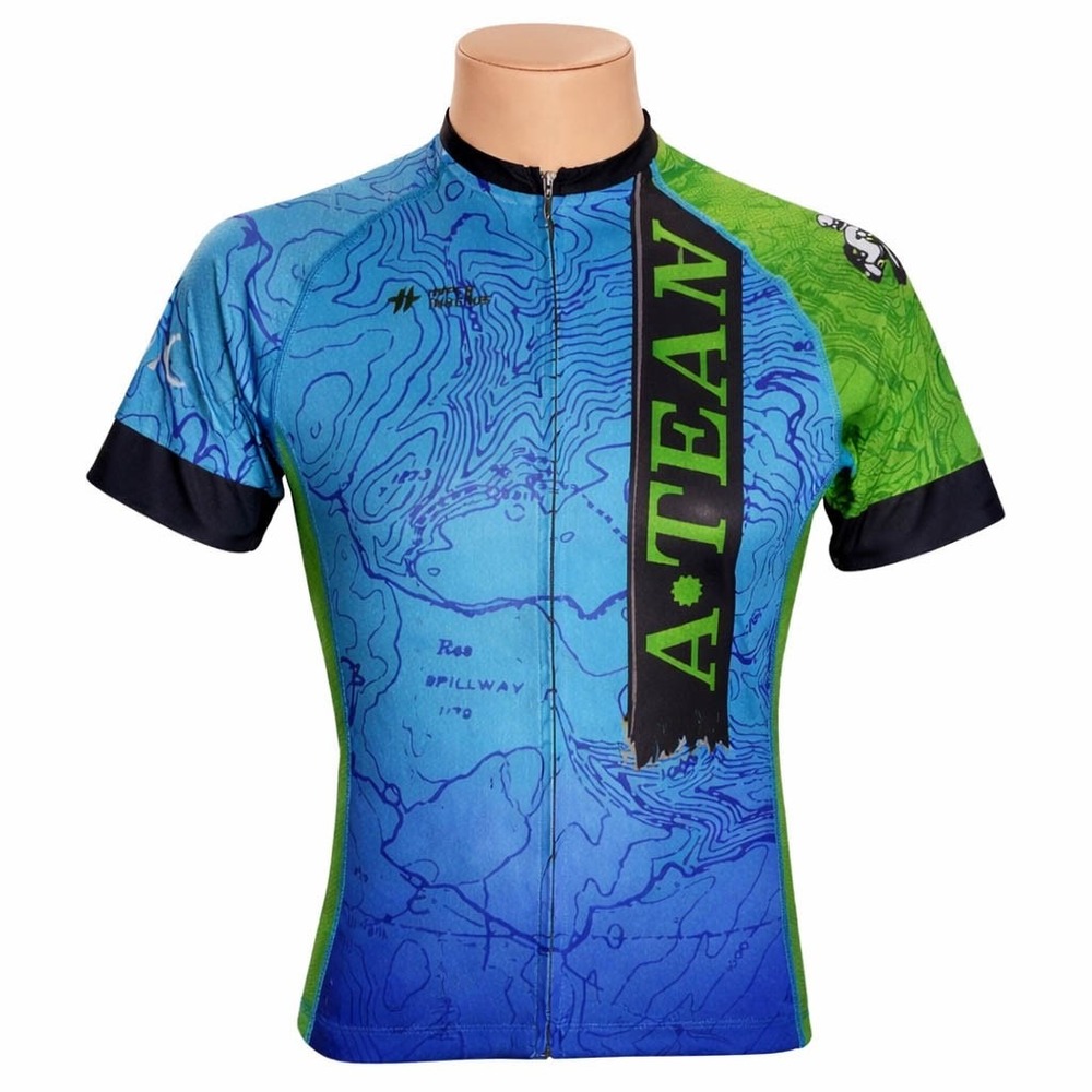 Hyper Threads Cycling Jersey Men's Medium A Team Sonic Breakaway Contours Map